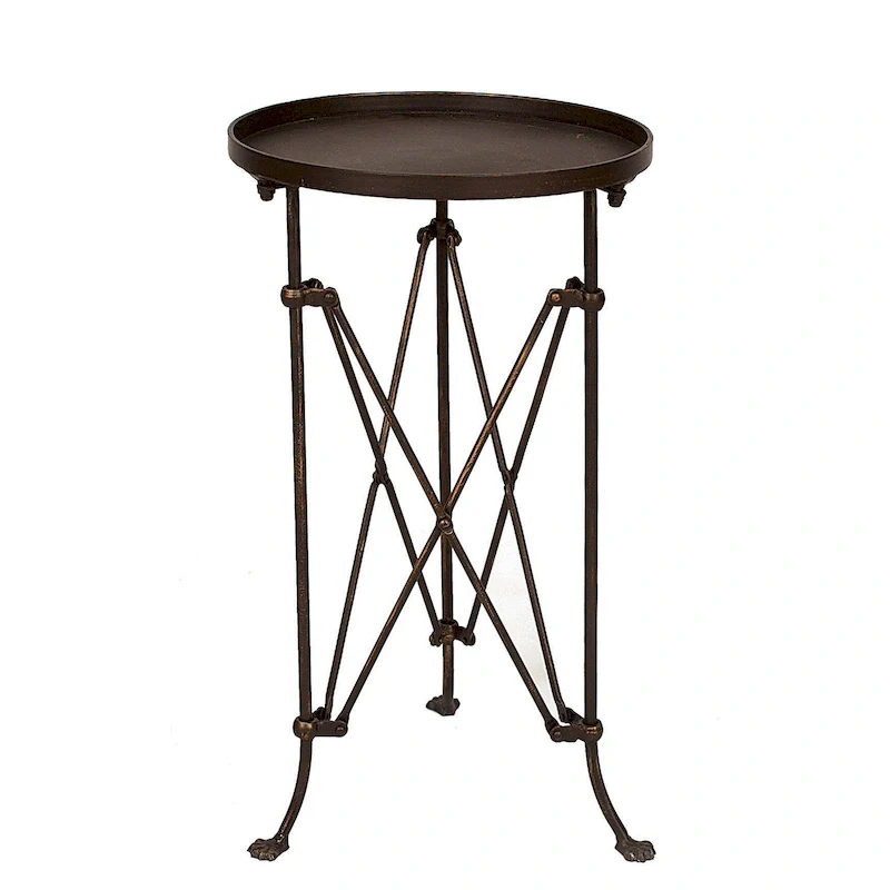 Round Metal Side Table with Claw Feet