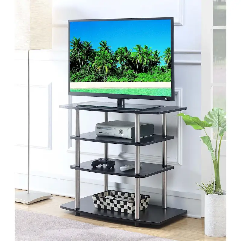 Convenience Concepts Designs2Go No Tools 4 Tier Highboy TV Stand