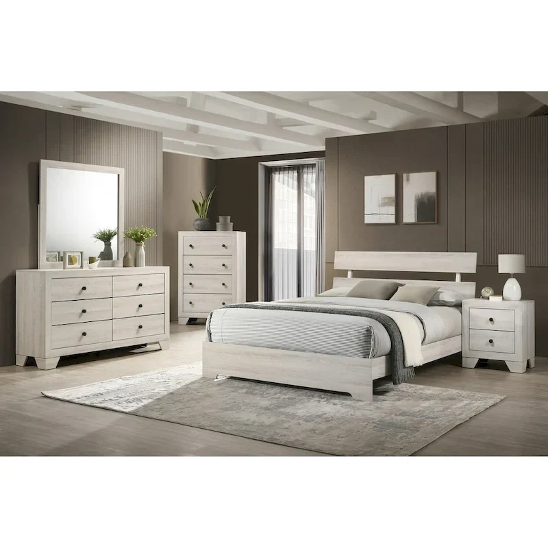 Annis 3 Piece White Platform Bedroom Set