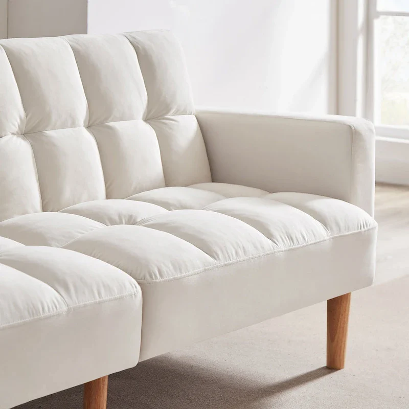 Velvet Convertible Sofa Bed - 3-Position Futon