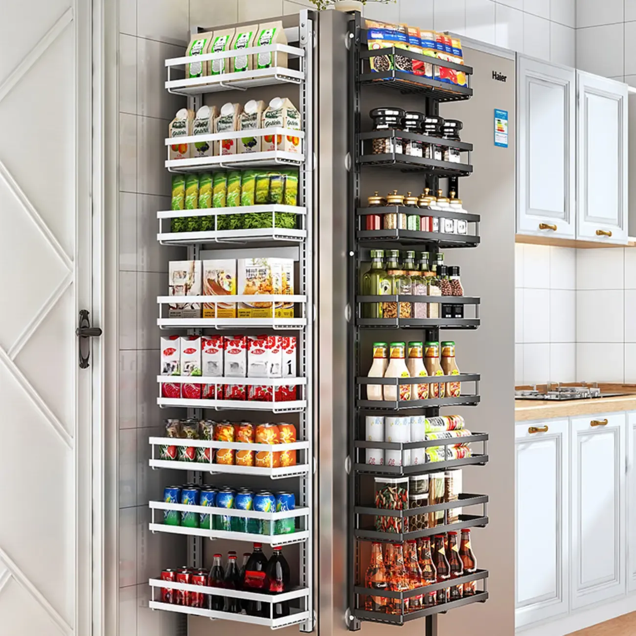 Adjustable Steel Wall-Mounted Multi-Shelf Storage Racks