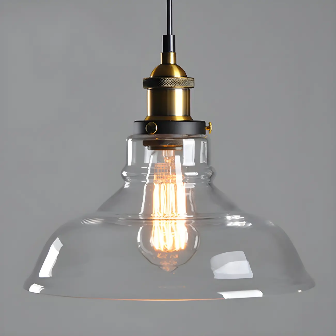 Industrial Geometric Clear Glass Lampshade Kitchen 1-light Pendant Light