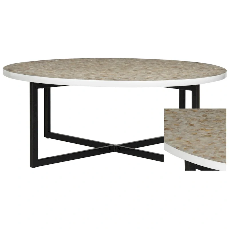 Marharita Cream Coffee Table - 39.8 x 39.8 x 15.4 - 40Wx40Dx15H
