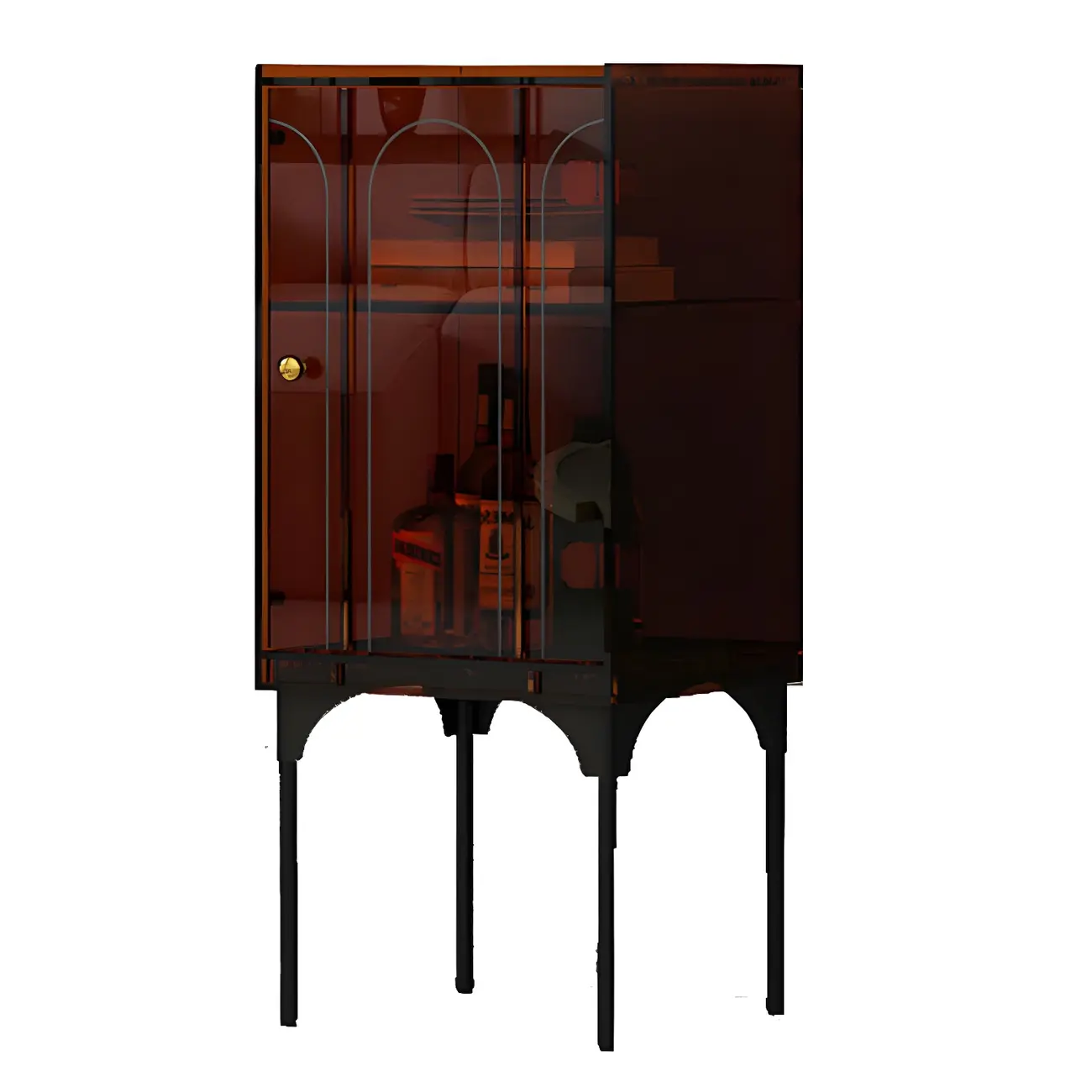 Modern Plastic/Acrylic Sideboard Cabinets with Shelves in Red