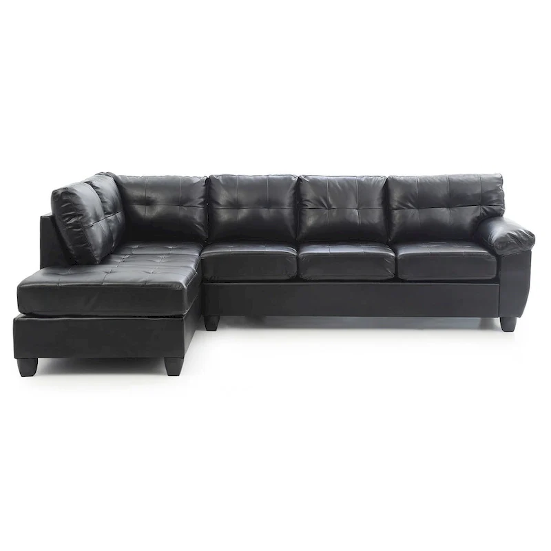 Gallant 111 in. W 2-piece Faux Leather L Shape Sectional Sofa - 78L x 111W x 32H