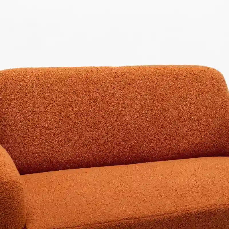 SEYNAR Mid-Century Modern Boucle 51  Solid Wood Curved Sofa