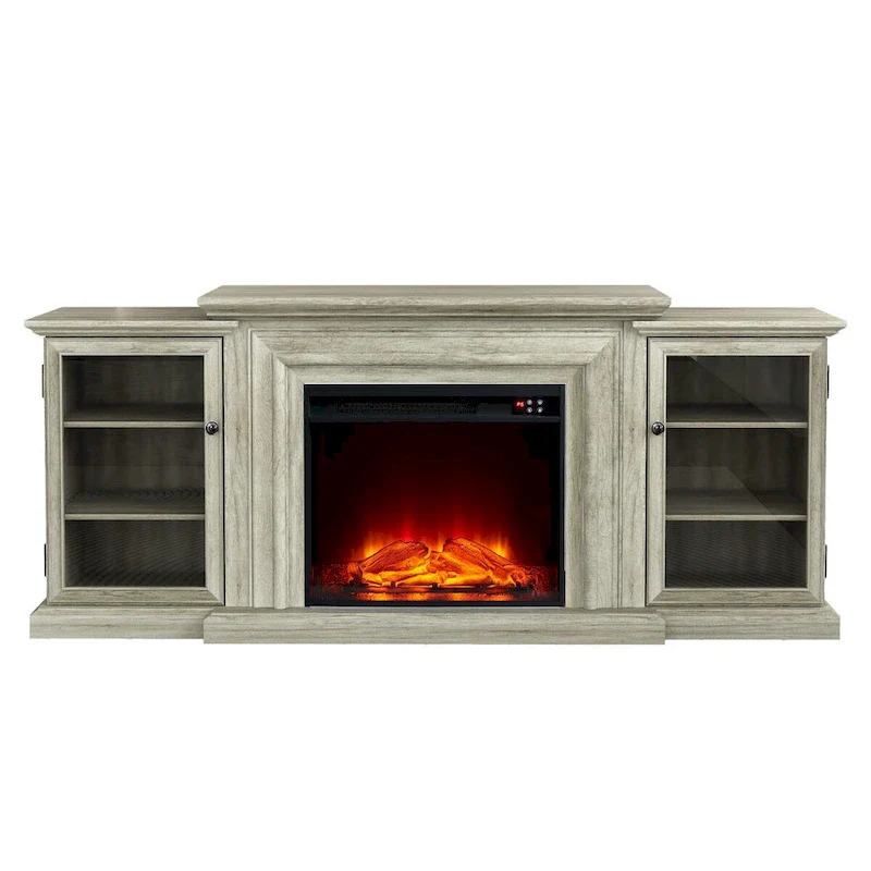 Farmhouse TV Stand with Fireplace - 70 Width -Fits up to 70 TV - 71W x 30H x 15.5D