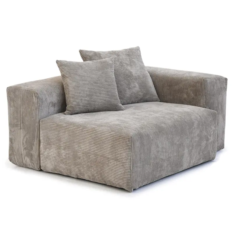 Sectional Couch Sofa with 4 Pillows, Modern Luxurious Modular Sectional Couch with Chaise Ottomans