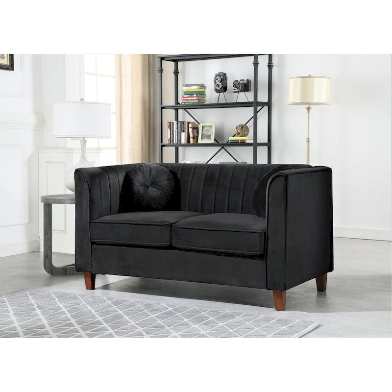 Arvilla Velvet Kitts Classic Chesterfield Living Room Set