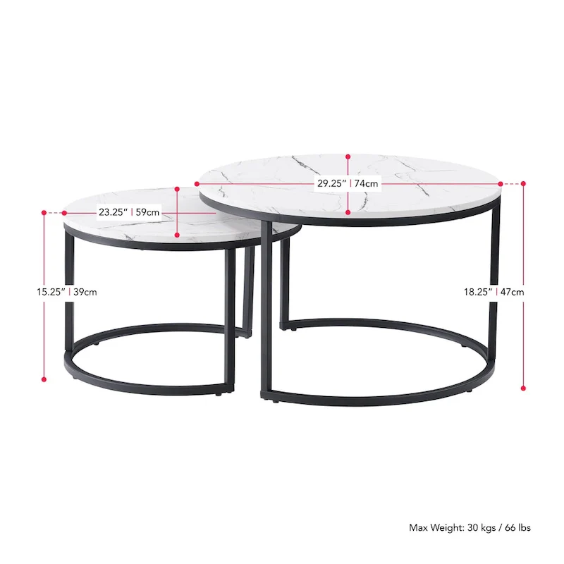 Set of 2 Nesting Coffee Tables