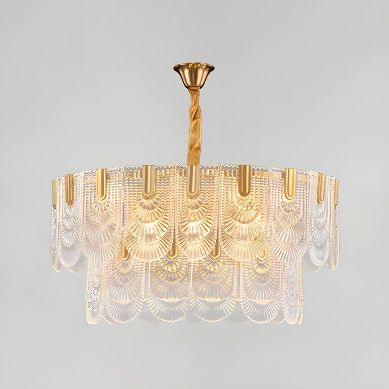 Luxury Gold Metal Island Pendant Light with Glass Accents