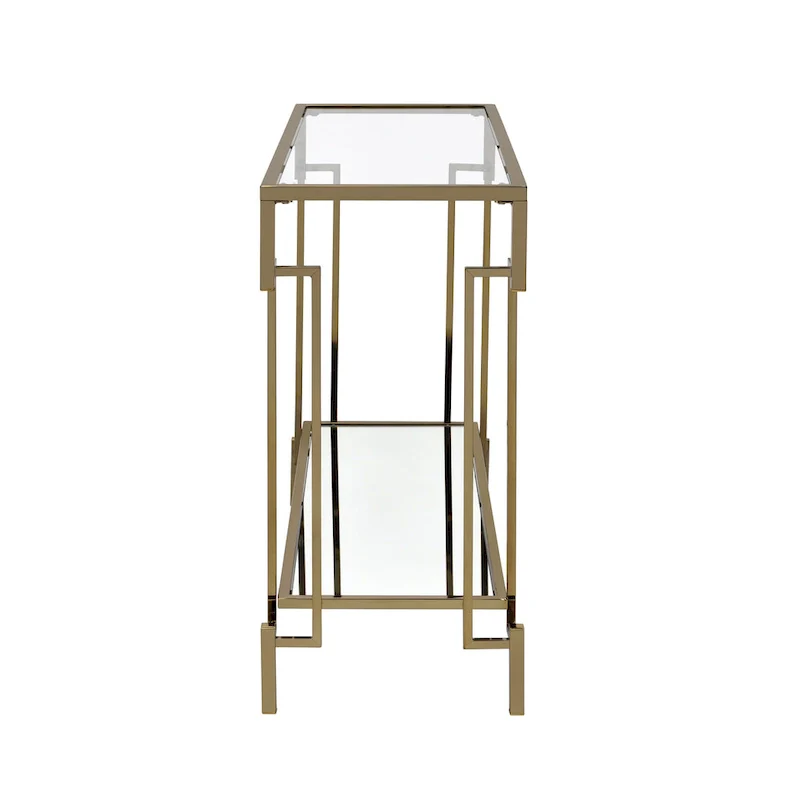 Yout Glam 43-inch Glass Top 1-Shelf Sofa Table by Furniture of America