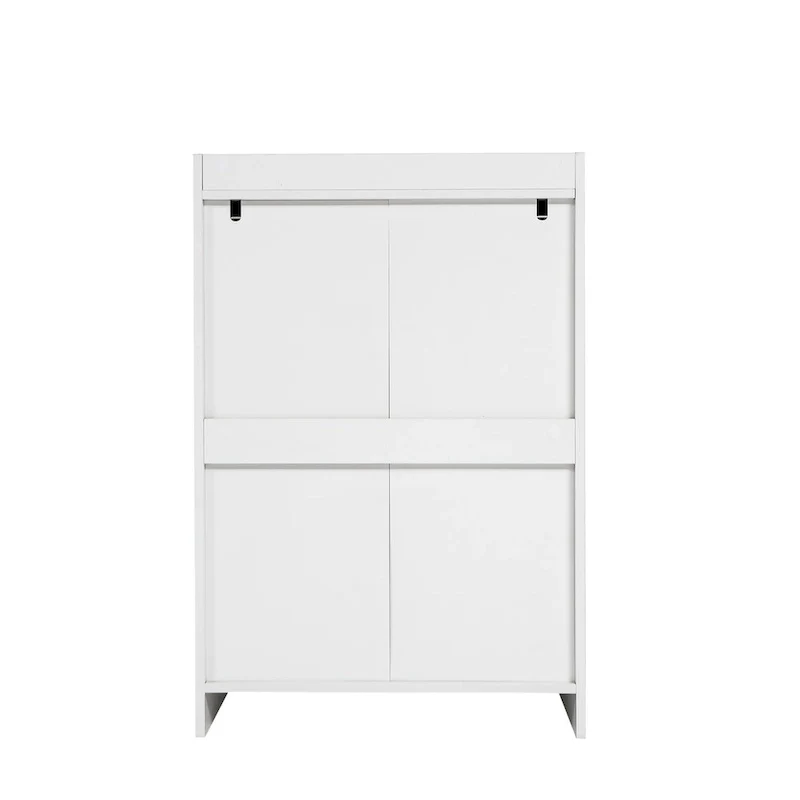 4 Drawer Dresser, Chest of Drawers Without Handle, White Dresser for Bedroom 100% Waterproof with Sturdy Frame for Room