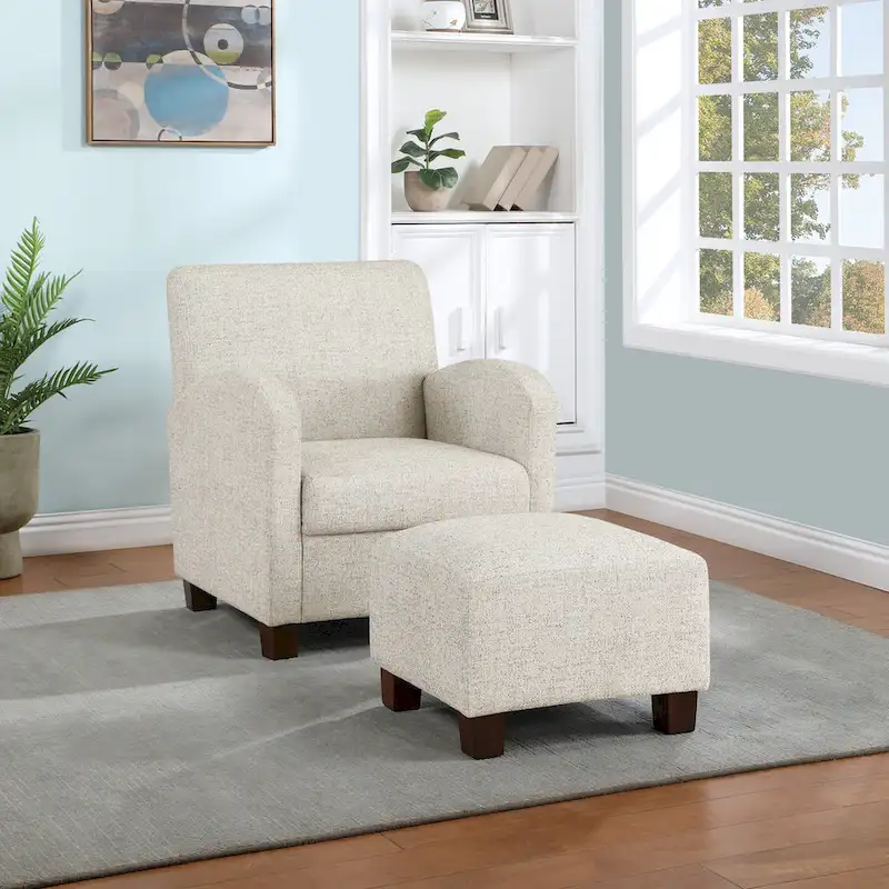 Aiden Chair & Ottoman with Espresso Legs
