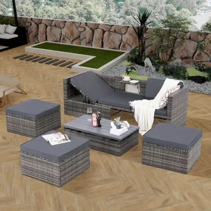 5 Set Seasonal PE Wicker Furniture