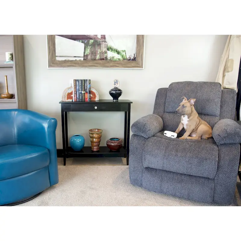 Solid Acacia Wood 1-drawer Console Table with Bottom Shelf