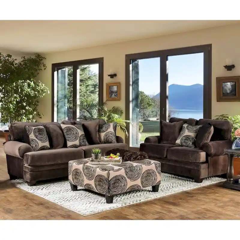 Jeta Transitional Microfiber Padded 2-Piece Living Room Set by Furniture of America