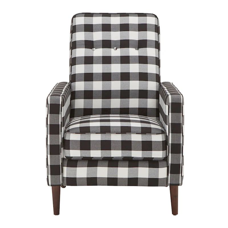 Ada Black and White Buffalo Check Plaid Accent Chair by iNSPIRE Q Classic