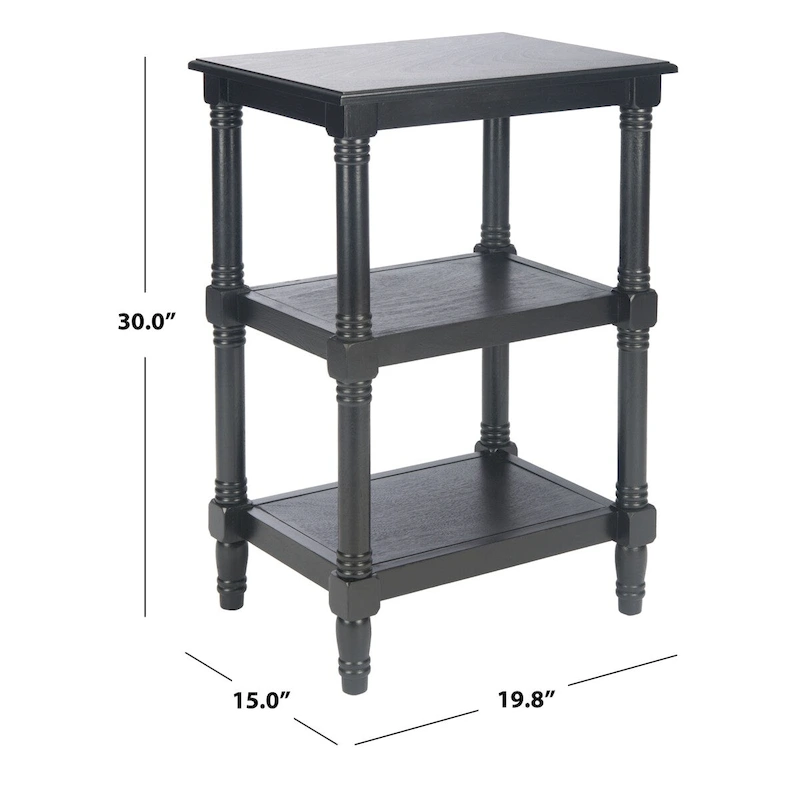 SAFAVIEH Elmira 3-Shelf Accent Table - 19.8 W x 15 L x 30 H - 20Wx15Dx30H