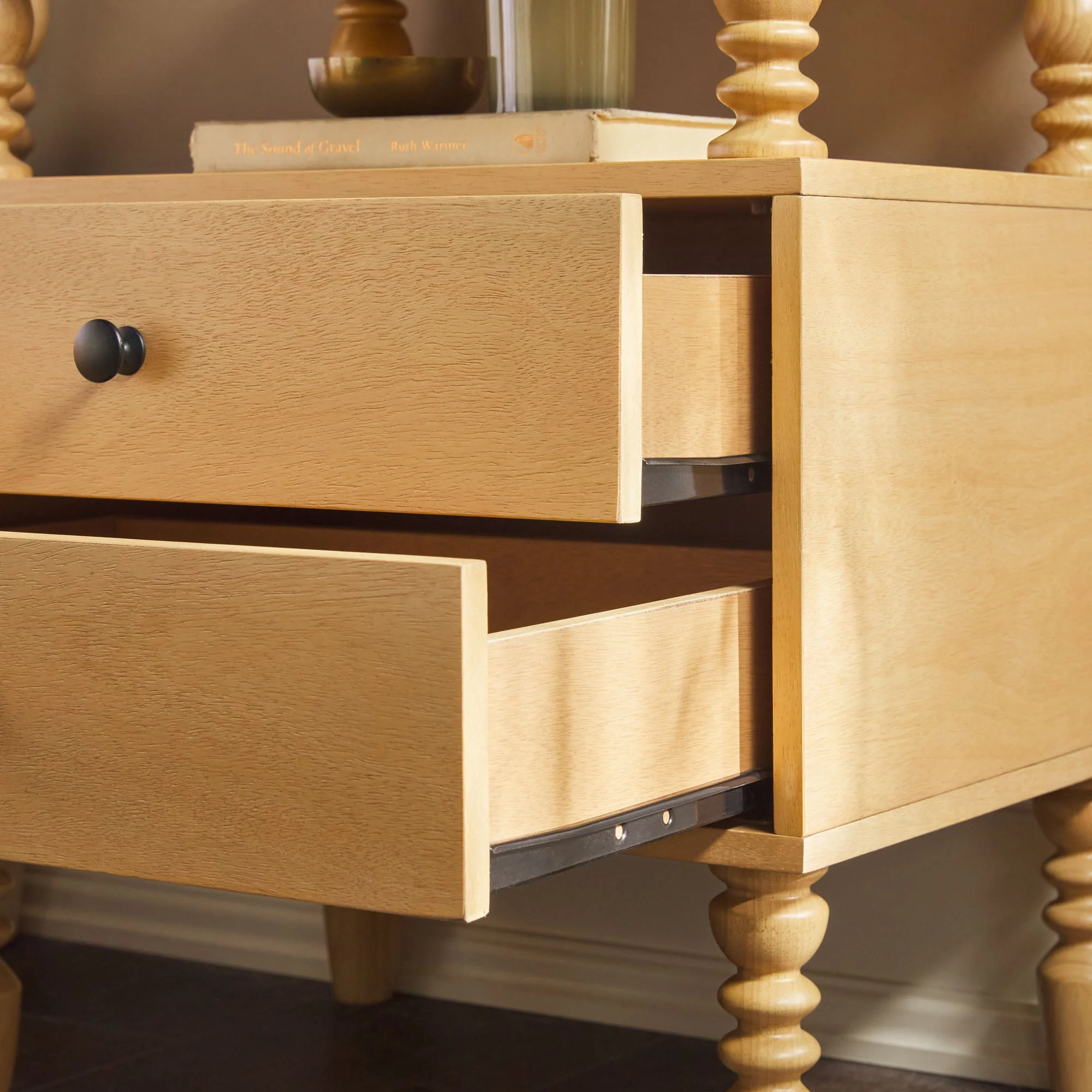 Traditional Vivienne Easy Assembly Solid Wood Nightstand