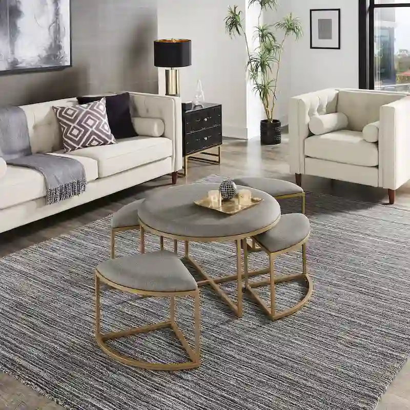 Coffee Table with Nesting Stools