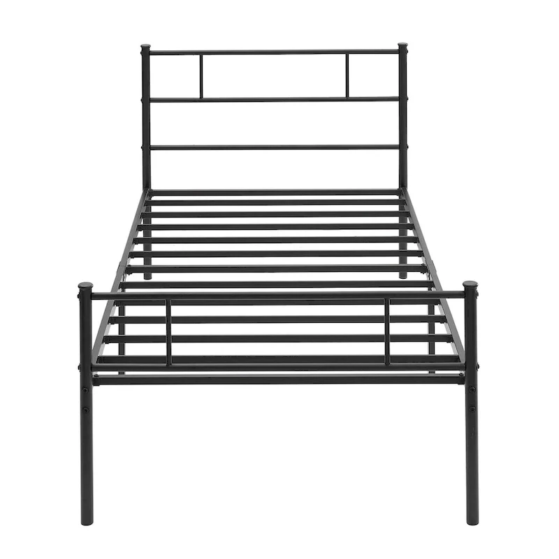 Metal Bed Frame with Headboard and Footboard, No Box Spring Needed