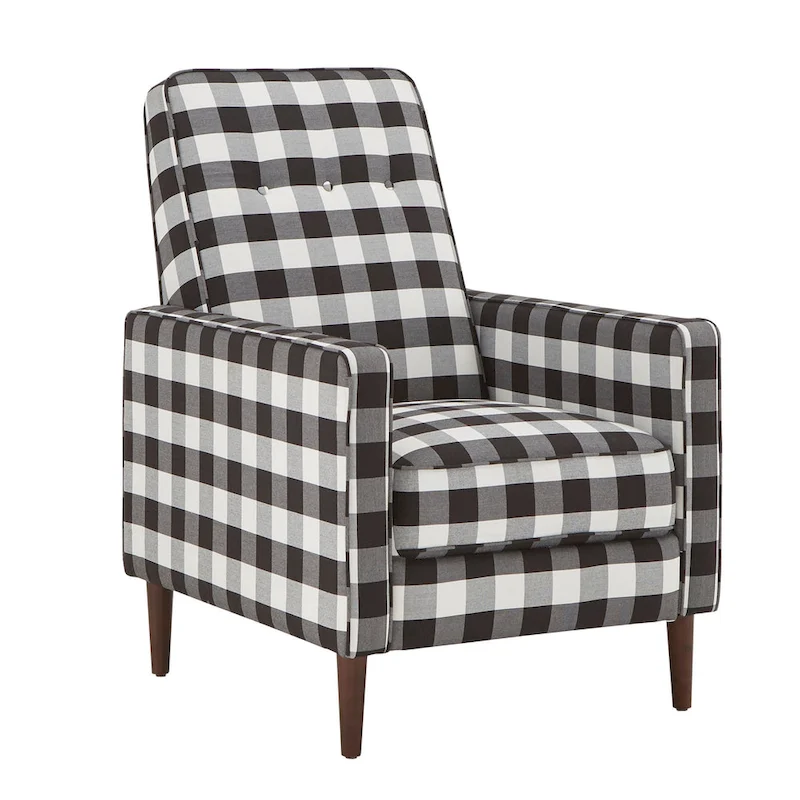 Ada Black and White Buffalo Check Plaid Accent Chair by iNSPIRE Q Classic