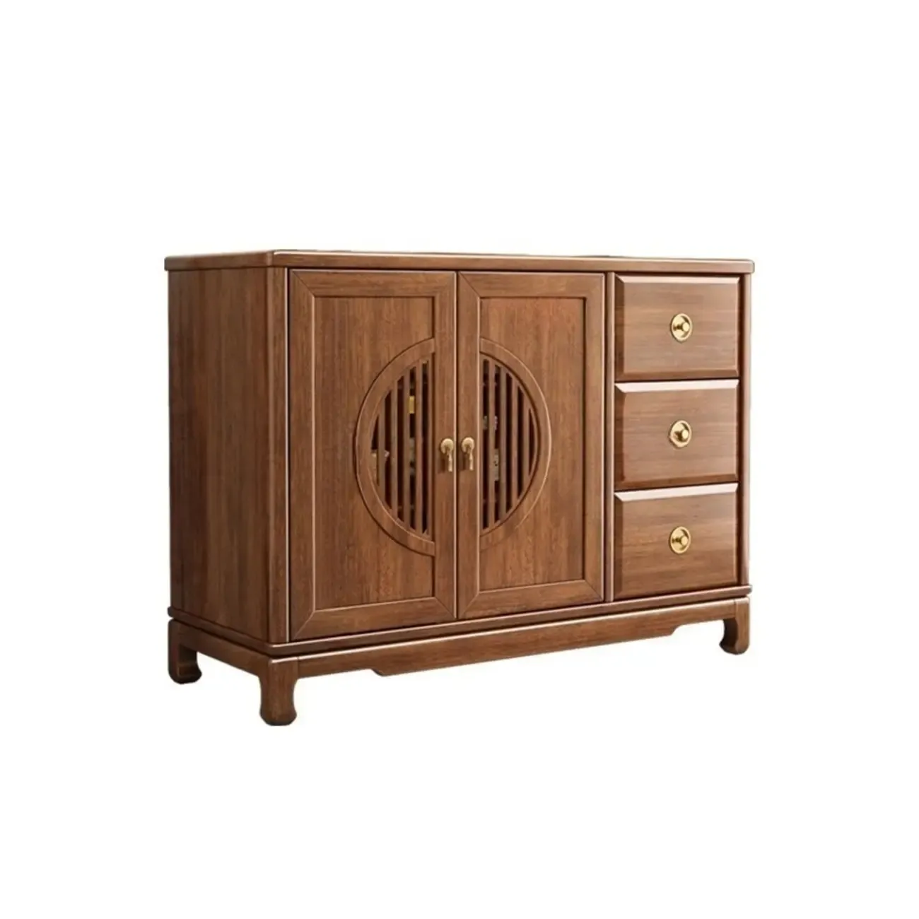 Traditional Wooden Sideboard with Cabinet & Drawer in Walnut