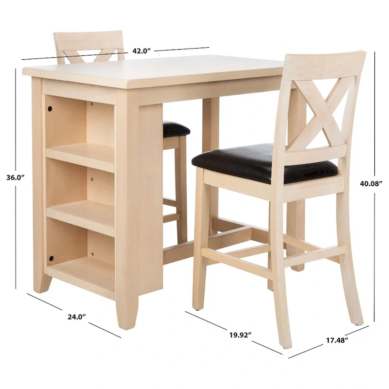 Shadya 3-Piece Wood Pub Set - 42 x 24 x 36 - 42Wx24Dx36H