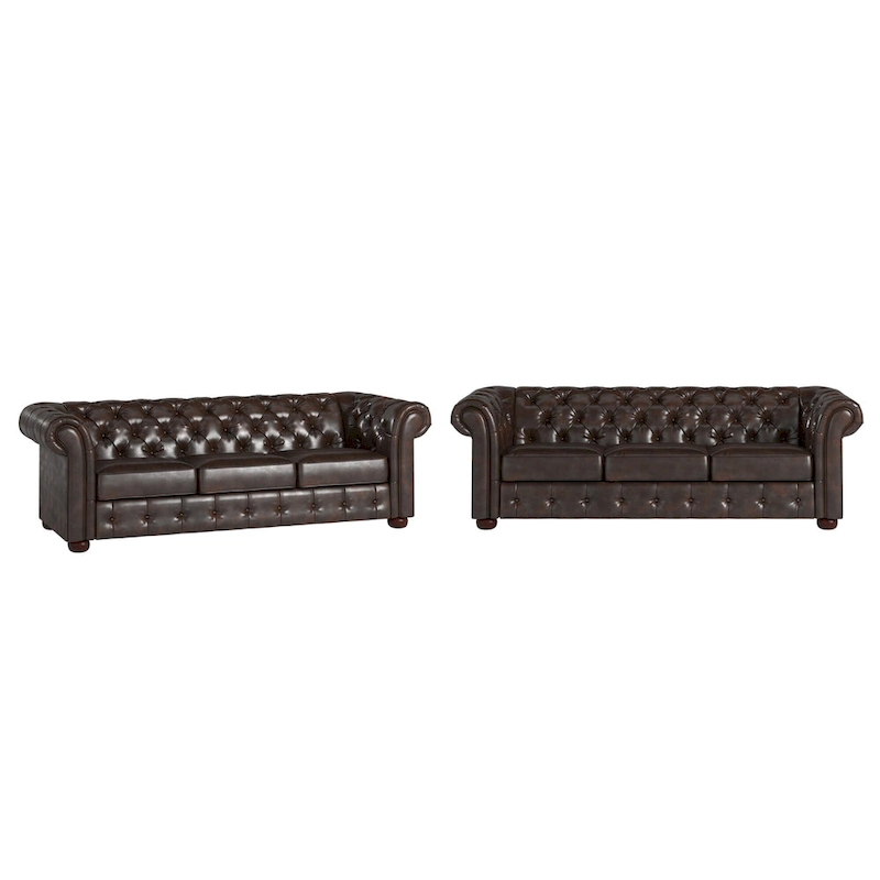 Gdansk Tufted Scroll Arm Chesterfield Sofa