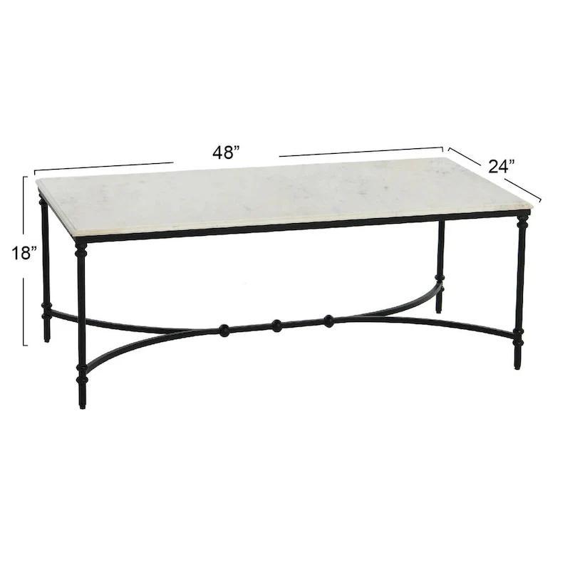 Libertine Genuine Marble and Metal Coffee Table
