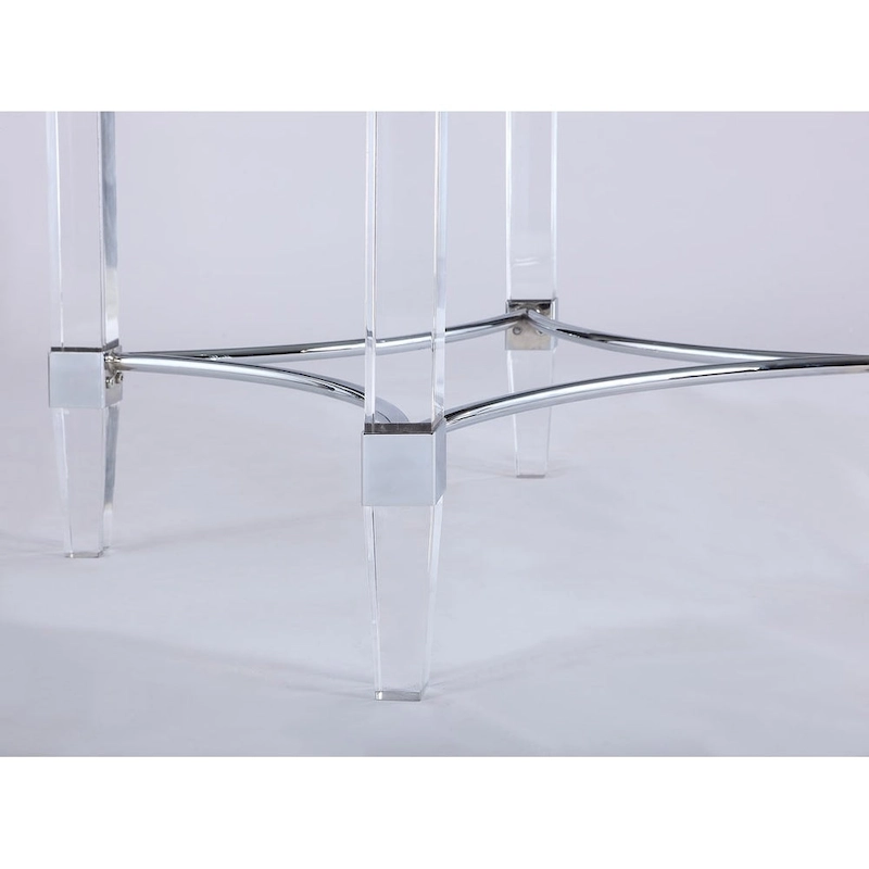 Somette Ridley Gold 5-Piece Round Glass/Acrylic Dining Set with Black Chairs