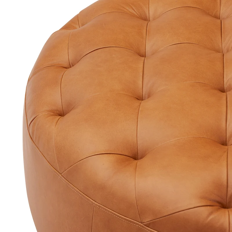 Poly & Bark Ascot Ottoman - Full Grain Genuine Italian Leather