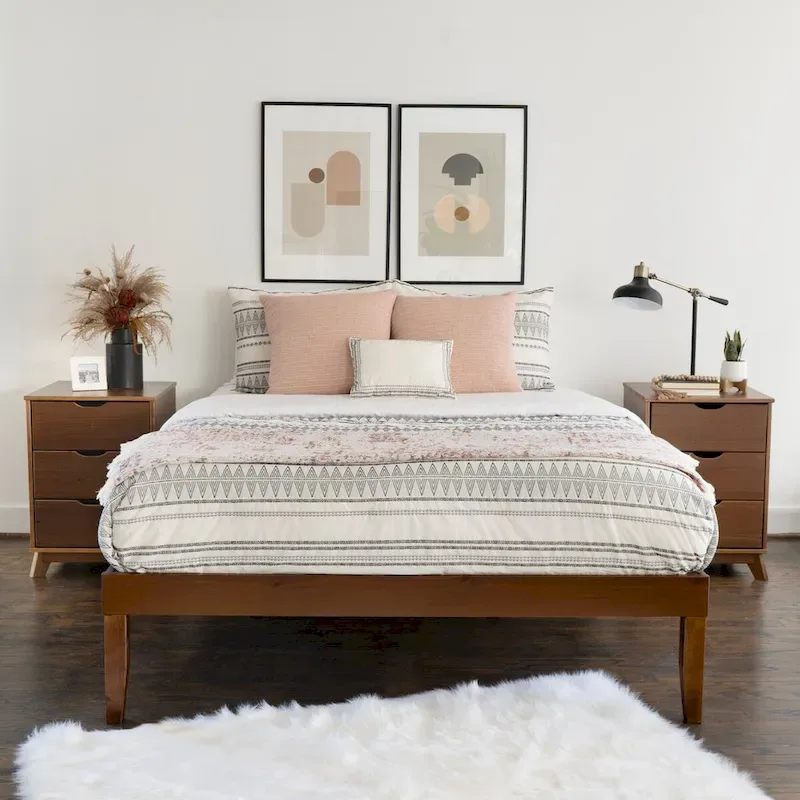 Purcell Bedroom 3-Piece Set with 3-Drawer Nightstands (Set of 2)