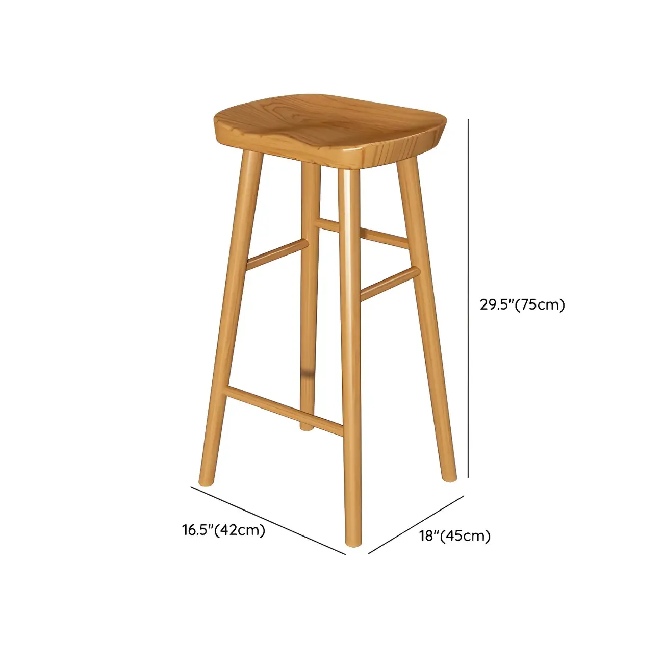 Modern Brown Bar Set with Wood Seating and Footrest