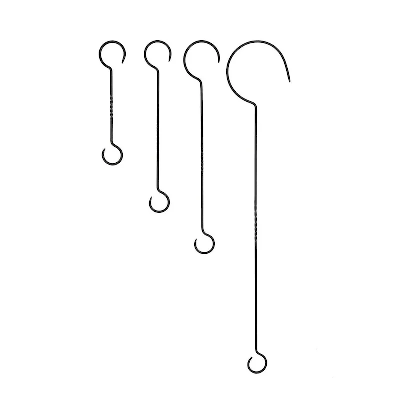 Achla Designs 24  L Black Wrought Iron Hook Extenders w/Twist (Set of 2)