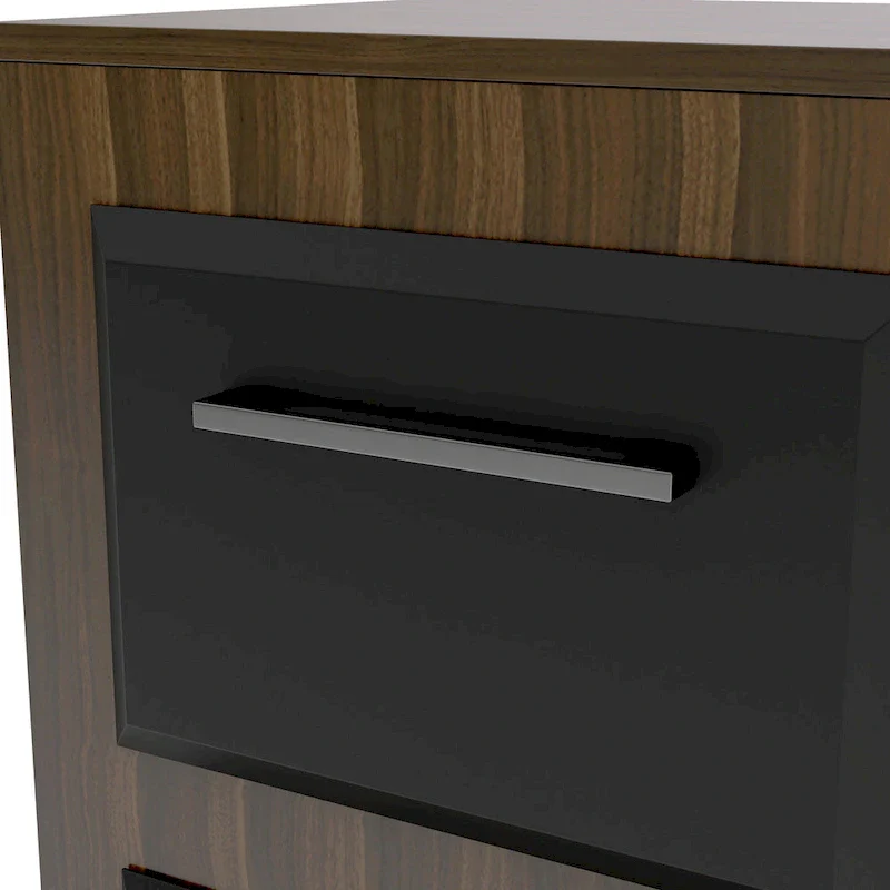 DH BASIC Urban Two-Drawer Mobile File Cabinet with Iron Bar Pulls by Denhour