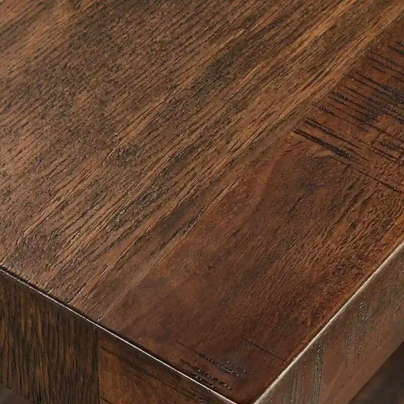 Bryson Rustic X-Base End Table with Shelf by iNSPIRE Q Classic