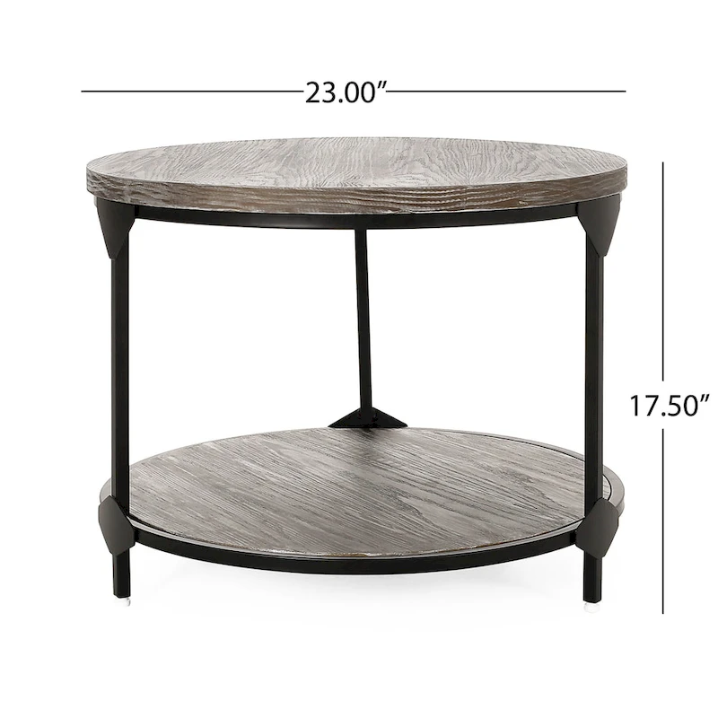 Cedarhurst Modern Industrial Round Coffee Table by Christopher Knight Home