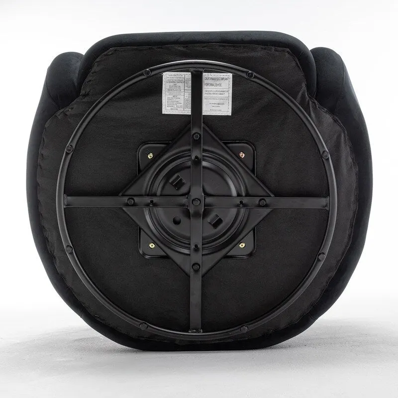 SEYNAR Modern Glam Velvet Upholstered 360 Degree Swivel Accent Armchair