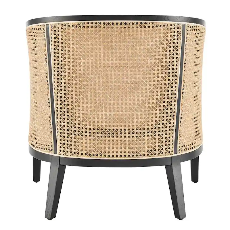 Tillman Linen Accent Arm Chair with Rattan