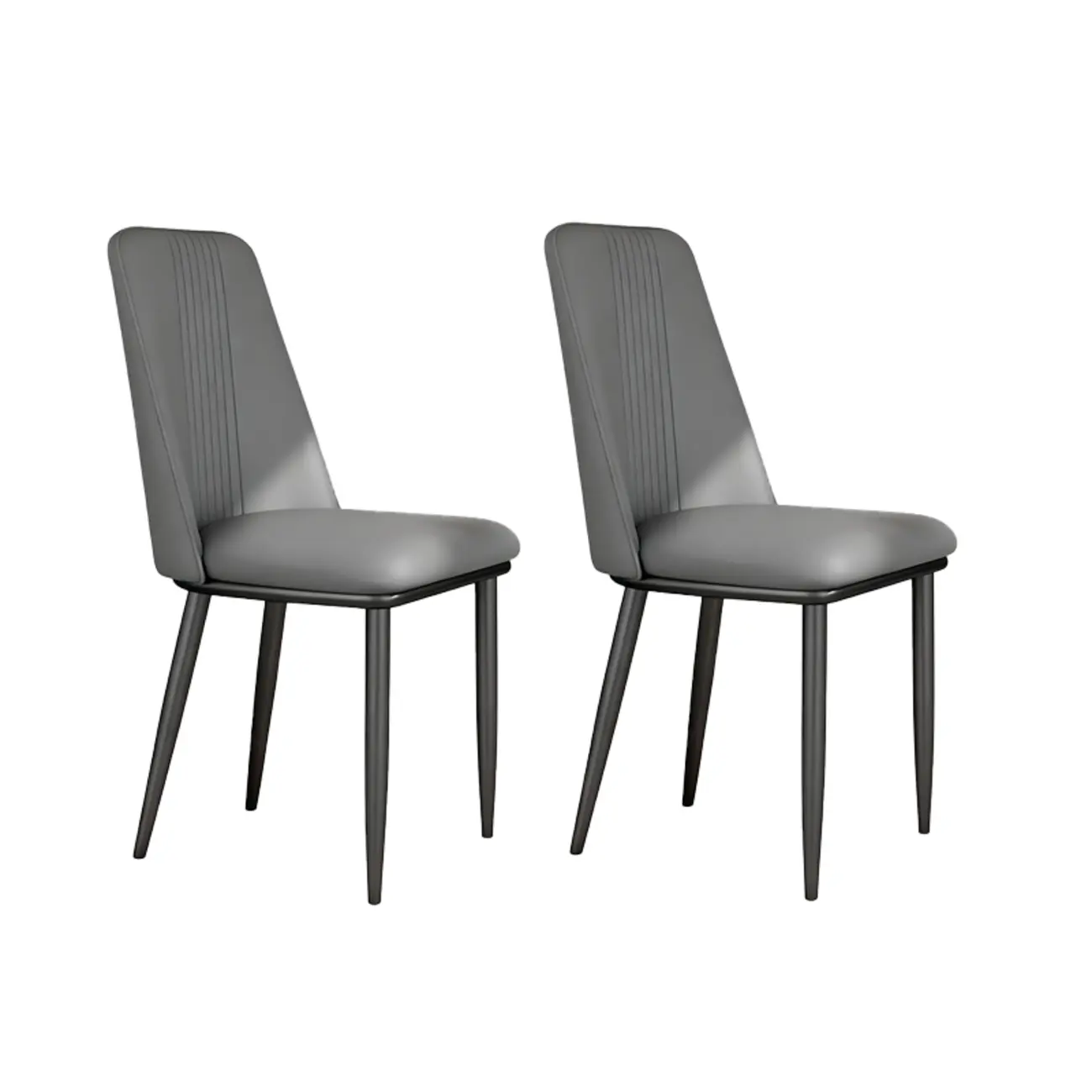 Modern Faux Leather Metal Frame Dining Chair Set of 2