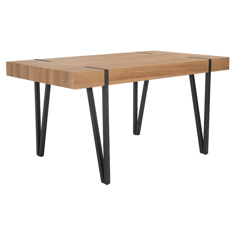 SAFAVIEH Asal Mid-Century Industrial Rustic Dining Room Table - 59.1 W x 35.4 L x 29.5 H - 59Wx35Dx30H