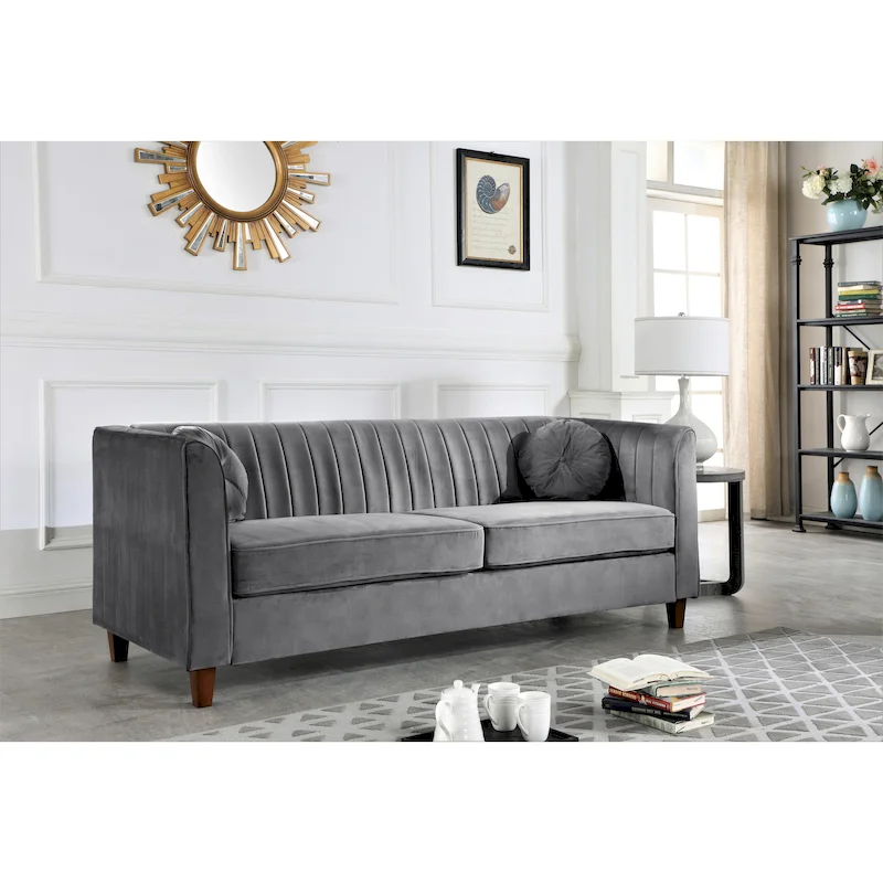 Arvilla Velvet Kitts Classic Chesterfield Sofa