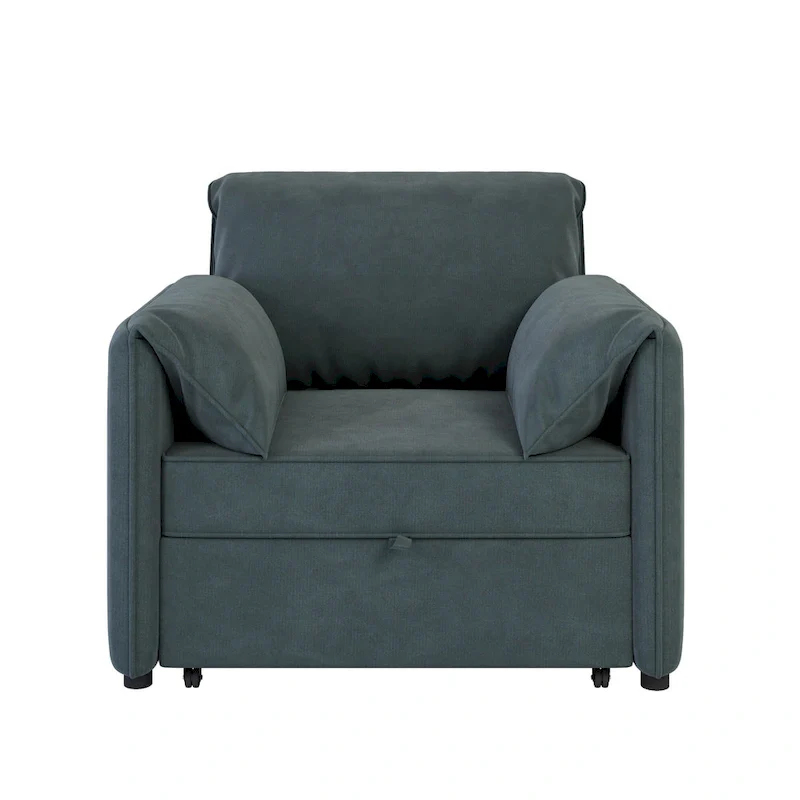 Roomfitters Convertible Sofa Bed, 3 in 1 Sleeper Chair with Adjustable Backrest and Thick Cushions, Linen Frame