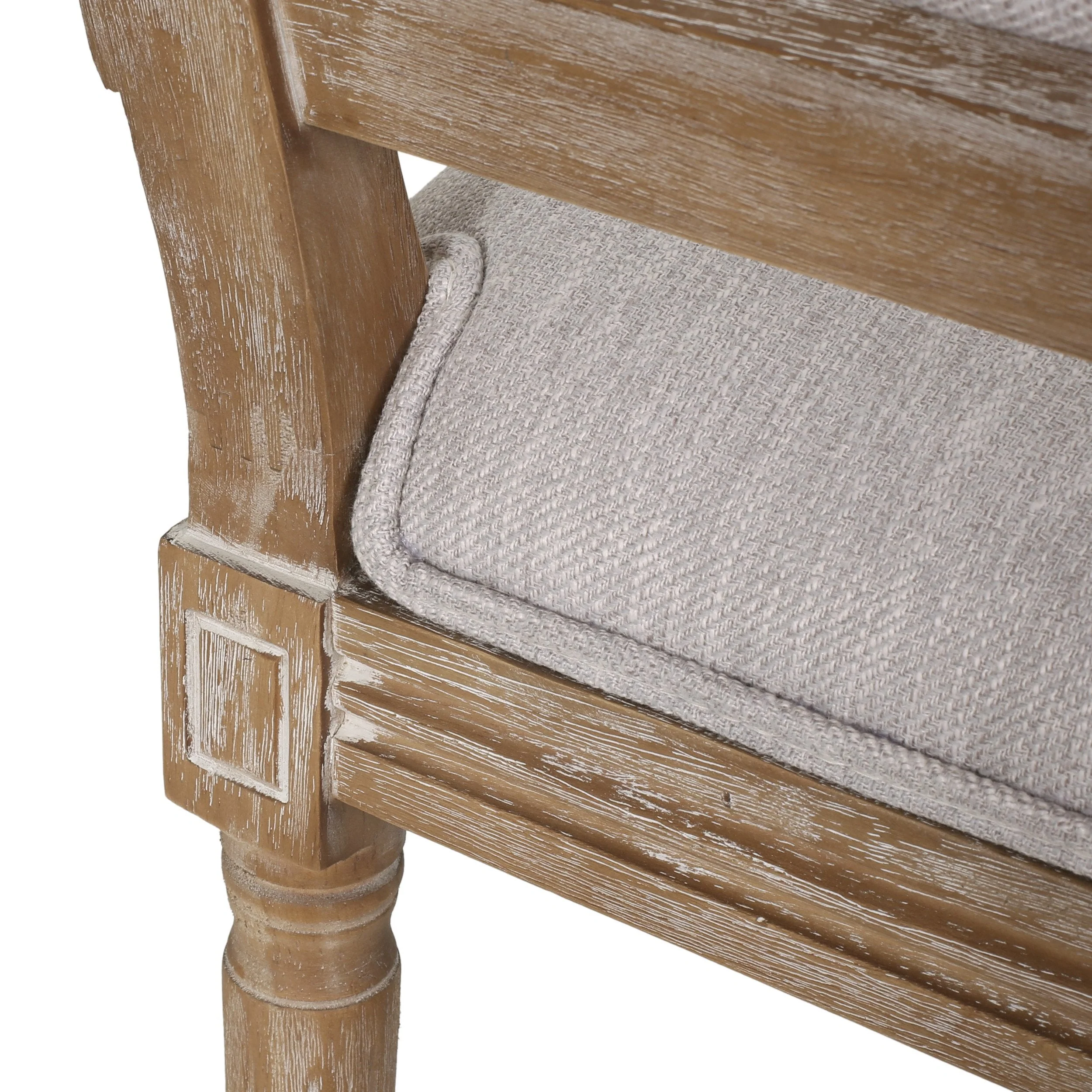 French Country Wood Upholstered Dining Chair, Set of 4 - NH355513