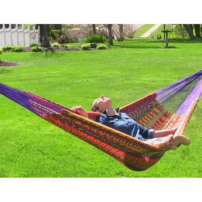 Sunnydaze XXL Thick Cord Mayan Hammock & Hammock Stand