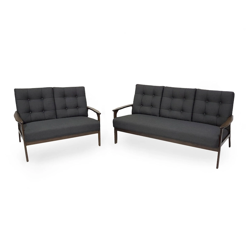 Aries Mid-century 2-piece Fabric Sofa Set by Christopher Knight Home