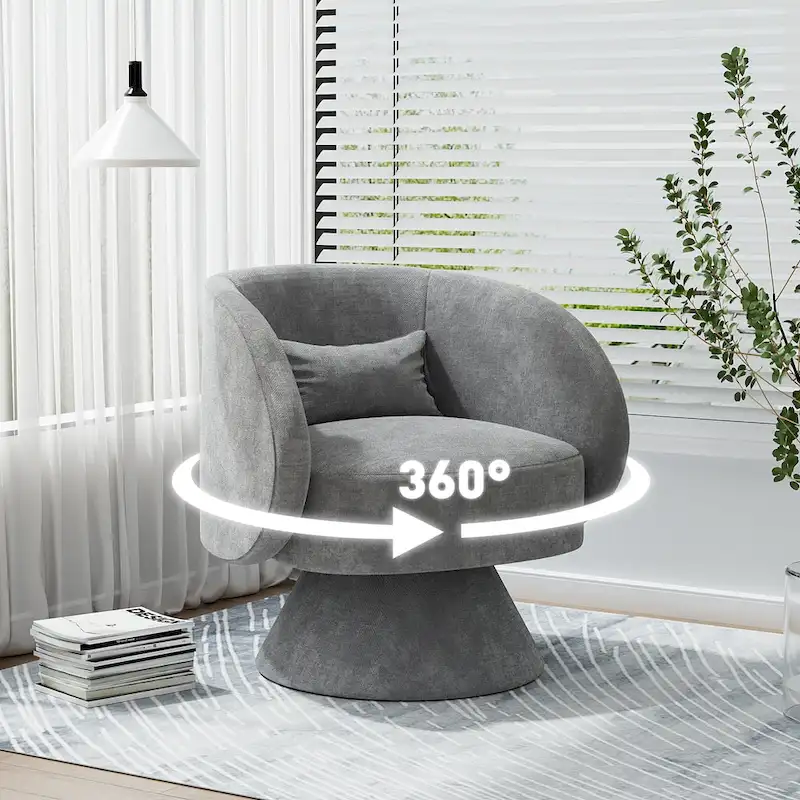 Ouyessir 360 Degree Modern Swivel Cuddle Barrel Sofa Chairs