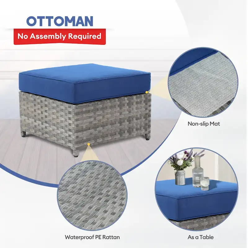 XIZZI 6-piece Patio Wicker Furniture Set with Coffee Table